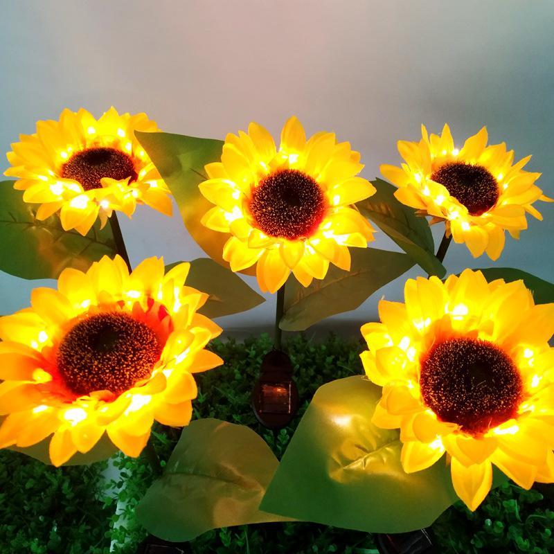 2 LED Sonnenblumen-Gartenlichter