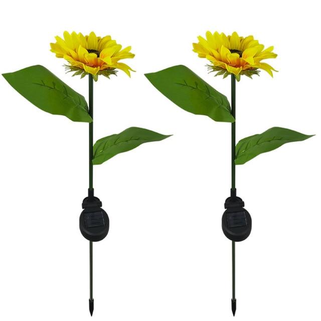 2 LED Sonnenblumen-Gartenlichter